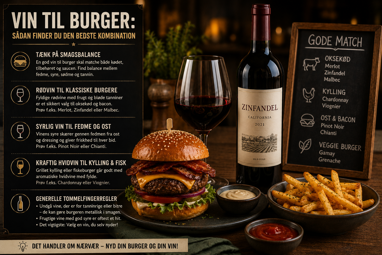 Vin til burger: sådan finder du den bedste kombination