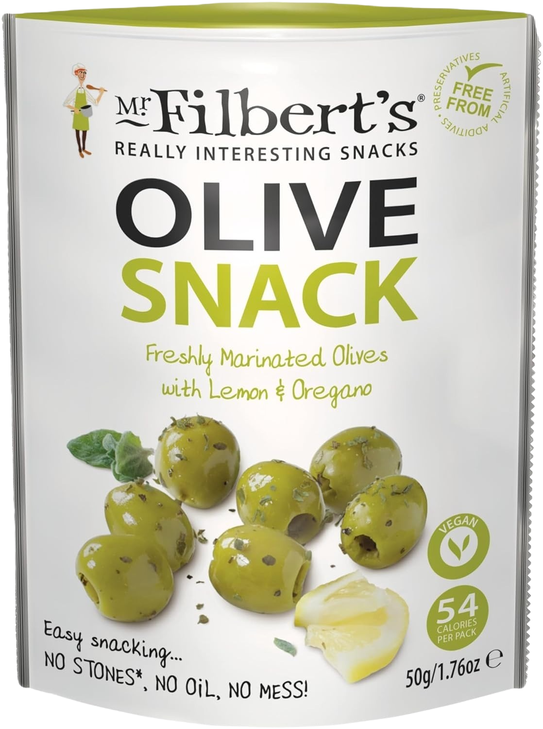 Mr. Filbert's Green Olives with Lemon & Oregano 50g