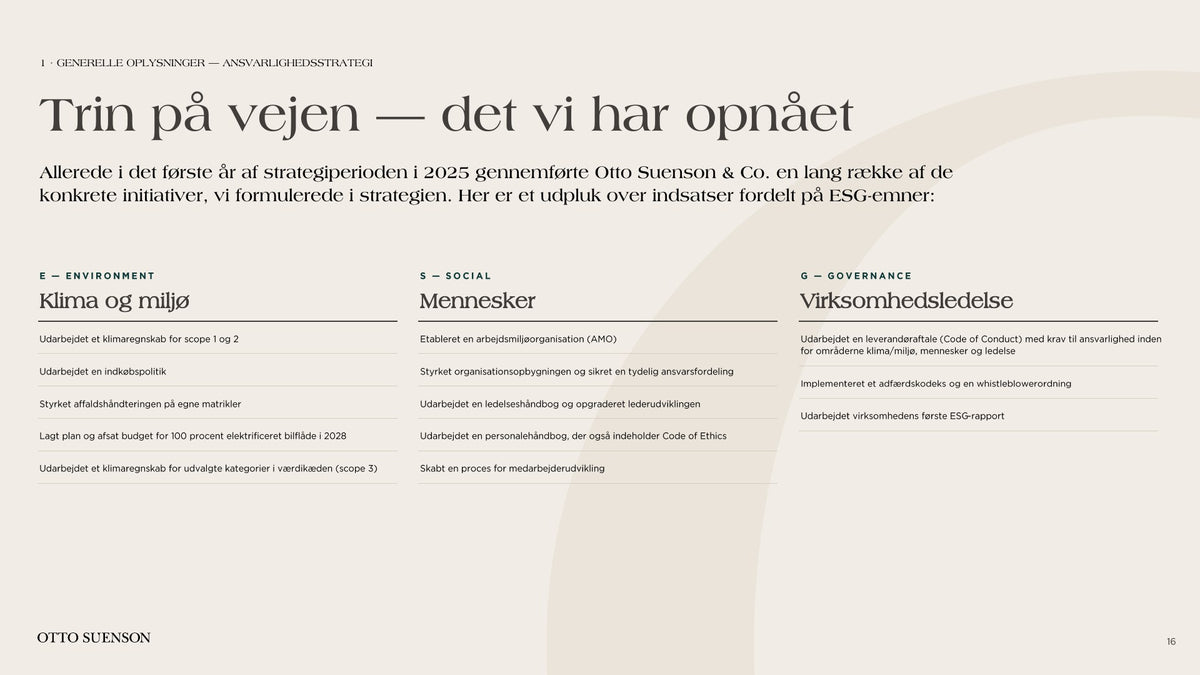 Otto Suenson ESG-rapport 2025, side 16