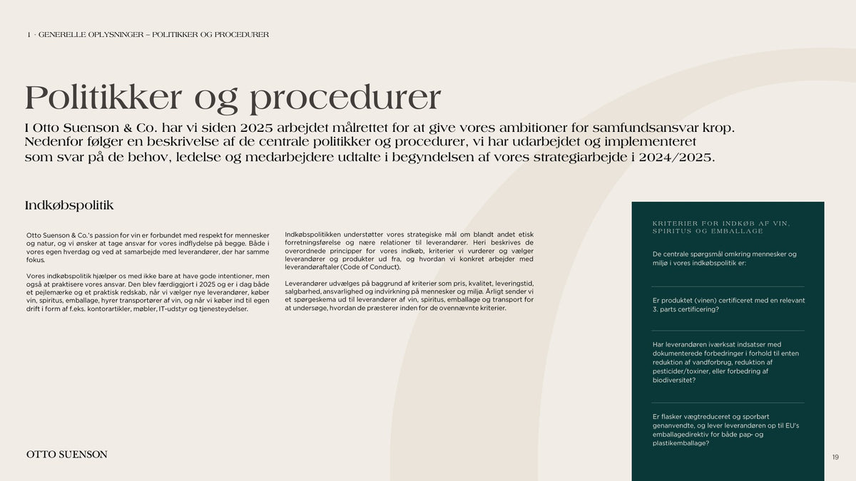 Otto Suenson ESG-rapport 2025, side 19